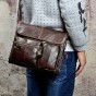 Leather Male Designer Casual Shoulder Messenger Crossbody bag Fashion Tablets Pad Mochila Satchel University School Book bag 202