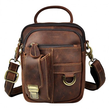 Real Leather Male Design Casual One Shoulder Bag Messenger bag Fashion Crossbody Bag 7