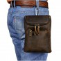 Men Real Leather men Casual Multifunction Small Messenger One Shoulder Bag Hook Phone Pouch Cigarette Case Waist Belt Bag 611-34