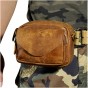 Hot Sale Top Quality Genuine Real Leather Cowhide men vintage Small Messenger Bag Pouch Waist Belt Pack Bag 6803
