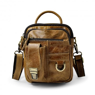 Real Leather Male Multifunction Design Casual One Shoulder Bag Messenger bag Fashion Crossbody Waist Belt Bag Satchel Tote 3004l