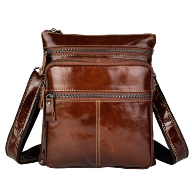Real Leather Male Fashion messenger bag cowhide Casual Design Crossbody One Shoulder bag School Book Bag 305