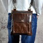 Quality Real Leather Male Fashion Messenger bag Casual Design Cross-body One Shoulder bag Satchel School Book Bag 8303