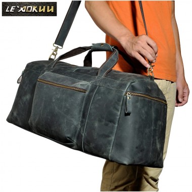 Men Original Leather Large Capacity Duffle Travel Luggage Bag Male Fashion Designer Suitcase Shoulder Travel Tote Bag 3273