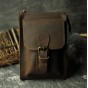 Genuine Leather Men Multifunction Casual Design Small Messenger One Shoulder Crossbody Bag Waist Belt Bag Phone Pouch 6402