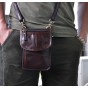 Real Leather men Casual Multifunction Small Messenger One Shoulder Crossbody Bag Waist Belt Bag Cigarette Case Phone Pouch 8301