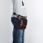 Real Leather Men Design Casual Messenger Crossbody Sling Bag Multifunction Fashion Waist Belt Pack Leg Drop Bag Pad Pouch 211-1