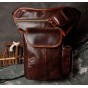 Real Leather Men Multifunction Fashion Casual Messenger One Shoulder Crossbody Bag Design Waist Belt Pack Drop Leg Bag 3106
