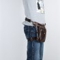 Real Leather Men Design Casual Messenger Shouler Sling Bag Multifunction Fashion Waist Belt Pack Leg Drop Bag Phone Pouch 211-5c