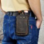 Real Leather men Casual Design Small Waist Bag Cowhide Fashion Hook Bum Bag Waist Belt Pack Cigarette Case 6