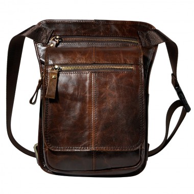 Real Leather Men Design Casual Daily Messenger Shoulder Bag Fashion Multifunction Waist Belt Pack Drop Leg Bag Tablets Pouch 837