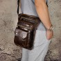 Real Leather Men Design Casual Messenger Shoulder Sling Bag Fashion Multifunction Waist Belt Pack Drop Leg Bag Waist Pouch 838