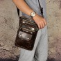 Real Leather Men Design Casual Messenger Shoulder Sling Bag Fashion Multifunction Waist Belt Pack Drop Leg Bag Waist Pouch 838
