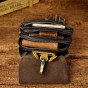 Original Quality Leather Men Design Casual Daily Use Small Hook Waist Belt Bag Fashion Male Phone Cigarette Case Pouch 6185g