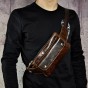 Real Leather men Casual Design Waist Belt Bag Chest Pack Fashion Cowhide Waist Phone Cigarette Case Pouch 8136c