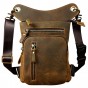 Quality Leather Men Design Casual Messenger Shoulder Bag Fashion Multifunction Waist Belt Pack Drop Leg Bag Tablet Pouch 211-11d
