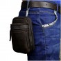 Genuine Leather men Casual Design Small Waist Bag Pouch Cowhide Fashion Hook Waist Belt Pack Cigarette Case Phone Pouch 6546b