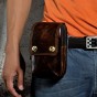 Real Leather men Casual Design Small Waist Bag Pouch Cowhide Fashion Hook Waist Belt Pack Cigarette Case Phone Pouch 011c