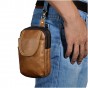 New Real Leather men Casual Design Small Waist Bag Pouch Cowhide Fashion Hook Waist Belt Pack Cigarette Case Phone Pouch 013l