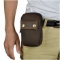 Real Leather men Casual Design Small Waist Bag Pouch Cowhide Fashion Hook Waist Belt Pack Cigarette Case Phone Pouch 009b