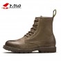 Z.SUO Men's Winter Boots Fashion Genuine Leather Ankle Boot Shoes Lace-up Motorcycle Martin Boots For Male botas hombre ZS18520