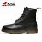 Z.SUO Men's Winter Boots Fashion Retro Genuine Leather Ankle Boots Lace-up Motorcycle Martin Boots For Male botas hombre ZS1460
