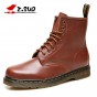 Z.SUO Men's Winter Boots Fashion Retro Genuine Leather Ankle Boots Lace-up Motorcycle Martin Boots For Male botas hombre ZS1460