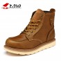 Z.SUO Men's Spring Short Boots Fashion Genuine Leather Ankle Boot Shoes Lace-up Army Martin Boots For Male botas de hombre LK82