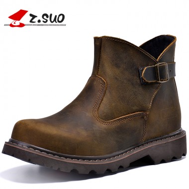 Z. Suo men's boots,high-quality of the leather fashion set mouth buckle boots man,leisure fashion men work boots in winter.zs327