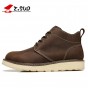 Z.SUO Men's Winter Boots Leisure Genuine Leather Ankle Boot Shoes Lace-up Motorcycle Short Boots For Male botas hombre ZS18566