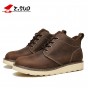 Z.SUO Men's Winter Boots Leisure Genuine Leather Ankle Boot Shoes Lace-up Motorcycle Short Boots For Male botas hombre ZS18566