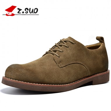 Z. Suo men's shoes, spring and summer fashion men's casual shoes, ankle solid color retro lace shoes. ZS18006