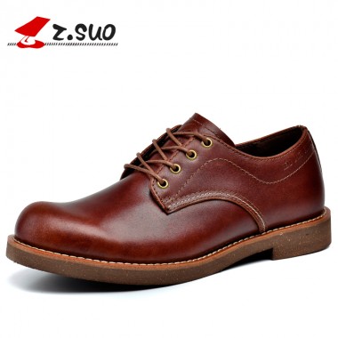 Z. Suo men 's shoes, new spring and autumn casual leather men's shoes, solid color Europe retro shoes men zapatos  bots. zs16702