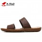 Z.SUO Genuine Leather Men Slippers 2018 Plus Size Fashion Summer Waterproof Beach Shoes Flat Sandals Slide Male Footwear ZS619N