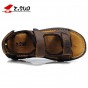 Z. Suo Summer men's Sandals,leisure fashion Beach shoes,Rubber soles Waterproof Flat sandals.Sandalia DE cuero DE los hombres