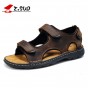 Z. Suo Summer men's Sandals,leisure fashion Beach shoes,Rubber soles Waterproof Flat sandals.Sandalia DE cuero DE los hombres