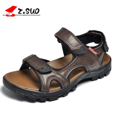 Z. Suo men's Sandals,leisure fashion Beach shoes,Rubber sole Non-slip male Slippers sandals.Sandalias DE cuero DE los hombres