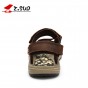 Z. Suo Summer men's Sandals,leisure fashion Beach shoes,goosegrass sole Breathable Flat sandals.Sandalia DE cuero DE los hombres